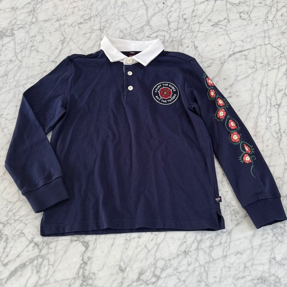 Rowing Blazers Kids Count the Roses Long Sleeve Polo Shirt Size 10/12